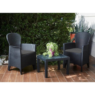 Progarden 3-Delige Tuinset Met Kussens Akita Antracietkleurig