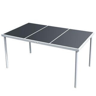 Tuintafel 150X90X74 Cm Staal Zwart