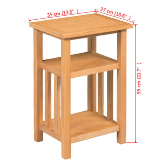 Bijzettafel Met Tijdschrifthouder 27X35X55 Cm Massief Eikenhout