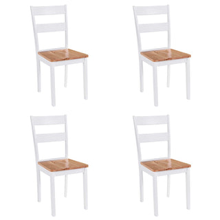 Eetkamerstoelen Massief Rubberwood Wit