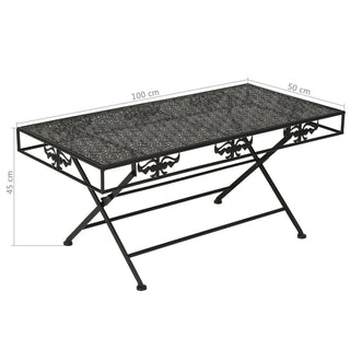 Salontafel Vintage Stijl Inklapbaar 100X50X45 Cm Metaal Zwart