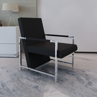 Fauteuil Met Chromen Poten Kunstleer