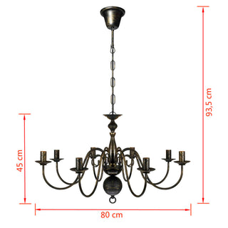 Kroonluchter Metaal X E4 Lampen Zwart