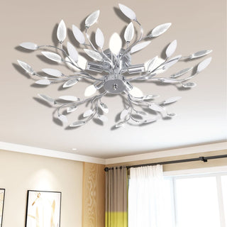 Plafondlamp Met Kristal Bladeren 3Xe4 Acryl En Transparant