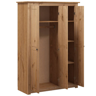 Kledingkast 3 Deuren Panama Range 118X50X171,5 Cm Grenenhout