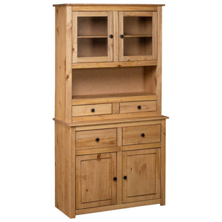 Hoge Kast Panama Range 93X40,5X80 Cm Massief Grenenhout