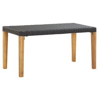 Tuinbank 120 Cm Poly Rattan En Massief Acaciahout
