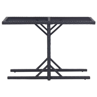 Tuintafel 110X53X72 Cm Glas En Poly Rattan