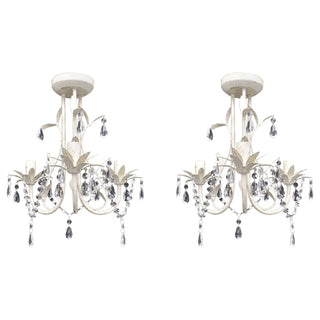 Kristallen Kroonluchter Met Wit Elegant Design (3 Lampen)