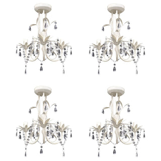 Kristallen Kroonluchter Met Wit Elegant Design (3 Lampen)