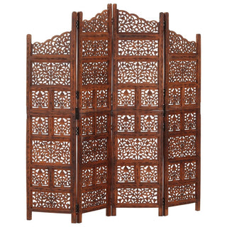 Kamerscherm Met Panelen Handgesneden 160X165 Cm Mangohout