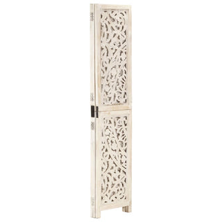 Kamerscherm Met 3 Panelen Handgesneden 20X65 Cm Mangohout