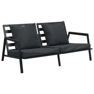4-Delige Loungeset Met Kussens Aluminium Donkergrijs