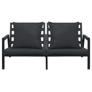 4-Delige Loungeset Met Kussens Aluminium Donkergrijs