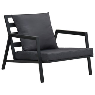 4-Delige Loungeset Met Kussens Aluminium Donkergrijs
