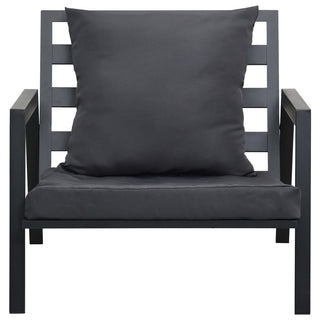 4-Delige Loungeset Met Kussens Aluminium Donkergrijs