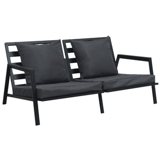 5-Delige Loungeset Met Kussens Aluminium Donkergrijs