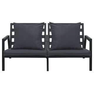 5-Delige Loungeset Met Kussens Aluminium Donkergrijs
