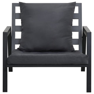 5-Delige Loungeset Met Kussens Aluminium Donkergrijs