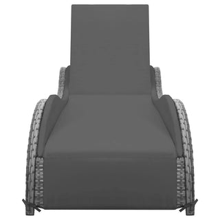 Ligbed Met Kussen Poly Rattan Antraciet