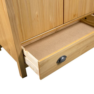Kledingkast Hill 3 Deuren 127X50X170 Cm Massief Grenenhout