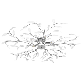 Plafondlamp Met Kristal Bladeren 3Xe4 Acryl En Transparant