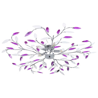 Plafondlamp Met Kristal Bladeren 3Xe4 Acryl En Transparant