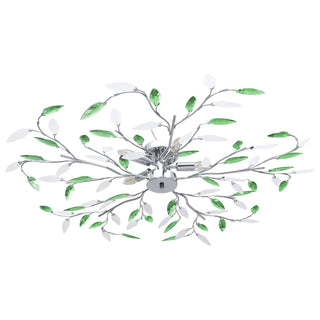 Plafondlamp Met Kristal Bladeren 3Xe4 Acryl En Transparant