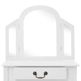 Kaptafel Met Kruk 65X36X128 Cm Paulowniahout Mdf