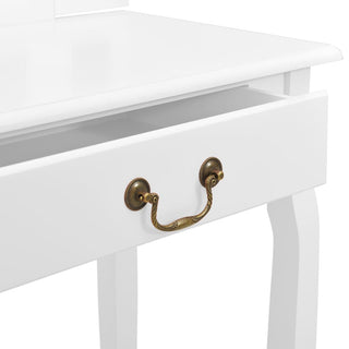 Kaptafel Met Kruk 65X36X128 Cm Paulowniahout Mdf