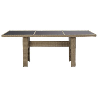 Tuintafel 200X100X74 Cm Glas En Poly Rattan