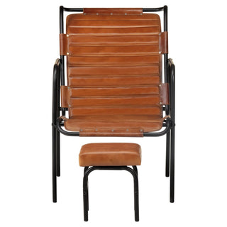 Relaxfauteuil Met Voetenbankje Echt Leer