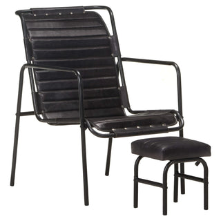 Relaxfauteuil Met Voetenbankje Echt Leer