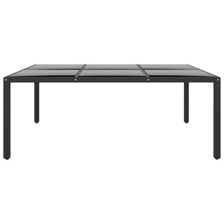 Tuintafel 200X150X75 Cm Gehard Glas En Poly Rattan