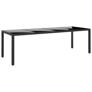 Tuintafel 250X100X75 Cm Gehard Glas En Poly Rattan