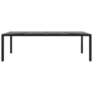Tuintafel 250X100X75 Cm Gehard Glas En Poly Rattan