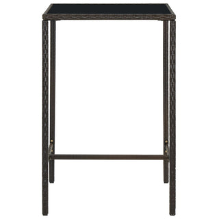 Tuinbartafel Poly Rattan En Glas