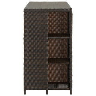 Bartafel Met Opbergrek 120X60X110 Cm Poly Rattan
