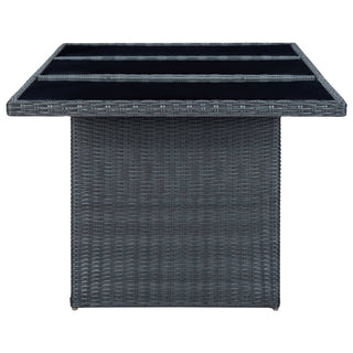 Tuintafel Poly Rattan En Gehard Glas