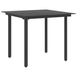 Tuintafel Staal En Glas Zwart