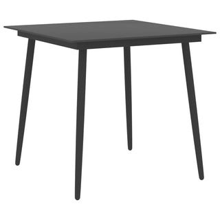 Tuintafel Staal En Glas Zwart