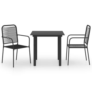 Tuinset Glas En Staal Zwart