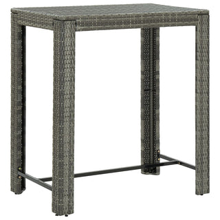 5-Delige Tuinbarset Met Armleuningen Poly Rattan Grijs