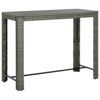 7-Delige Tuinbarset Met Armleuningen Poly Rattan Grijs