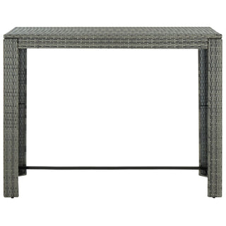 7-Delige Tuinbarset Met Armleuningen Poly Rattan Grijs