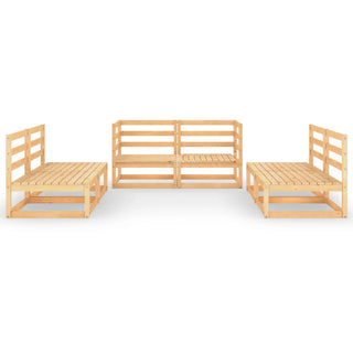 6-Delige Loungeset Massief Grenenhout