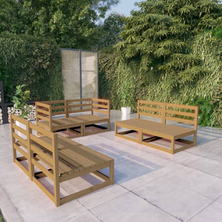 6-Delige Loungeset Massief Grenenhout