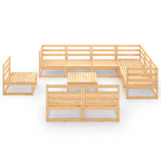 10-Delige Loungeset Massief Grenenhout