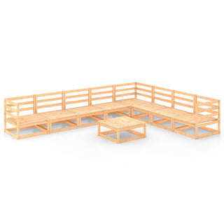 9-Delige Loungeset Massief Grenenhout