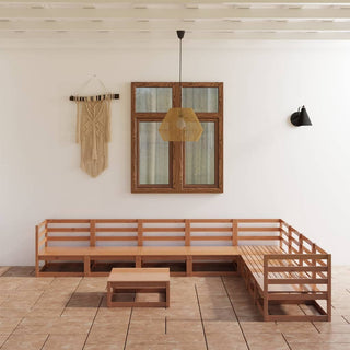 9-Delige Loungeset Massief Grenenhout